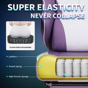 Silla Gaming con Reposapiés Ergonómica Gamingstoel PC Silla con Reposacabezas Soporte Lumbar, Cuero PU Altura Ajustable 360 ° Giratorio - Product Image 5