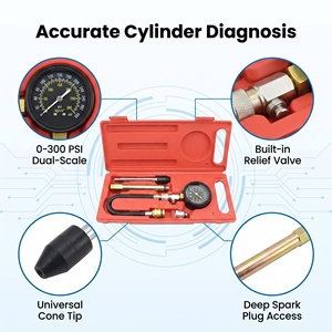 Kit de manomètre de pression de cylindre HTL avec barre d'extension modèle G324 pour voitures, motos, testeur de compression du moteur à essence - Product Image 2