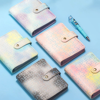 Vente en gros Classeur à billets A7 en cuir PU personnalisé Portefeuille à feuilles mobiles 6 anneaux Classeur à budget Planificateur Cahier de couverture