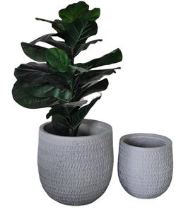 Vaso per Piante in Fibra Grande, Leggero, Elegante ed Ecologico con Foro <span class=keywords><strong>di</strong></span> Drenaggio per Uso Interno ed Esterno, Sala da Pranzo, Pavimento, Stile Moderno Rustico - Product Image 5