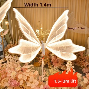 Accessoires de décoration de salle de mariage, papillons en plastique illuminés, lumières de plafond pour allée, avec lumière jaune pour la zone de réception de mariage - Product Image 6