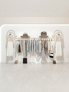 Custom Boutique Furniture Design Metal Clothing Stand Commercial Hanging Garment Display Racks Ladies Shop <strong>Interior</strong> Design - Product Image 3