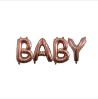 Ballons en aluminium lettres BÉBÉ connectées multicolores pour décoration de fête prénatale et d'anniversaire, vente en gros usine BSCI