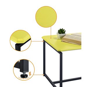 Juego de mesa de café y auxiliar de 3 piezas DB GT en diseño de envoltura de fibra de carbono amarillo para sala de estar - Product Image 5