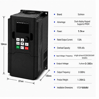 Variateur de fréquence triphasé 5,5 kW, entrée 220 V, sortie 380 V, pour le contrôle de la vitesse des moteurs