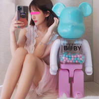 70cm Violent Bear 1000% Bearbrick Figurines Résine et ABS Modèle Interactif Décoratif Jouets pour Décoration Intérieure Collection