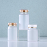 Bouteille de pilule transparente pour tablette avec couvercle en bois bocaux et contenants de bonbons en plastique