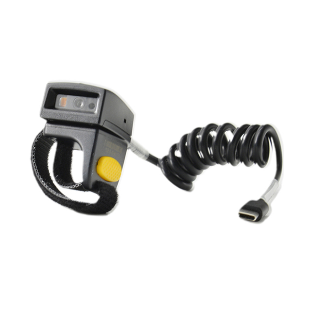 ANSWK RS51 Portable 2D Ergonomic Wired Mini Ring Barcode Scanner Finger Ring Wearable QR Code Reader USB/Type-C in Stock