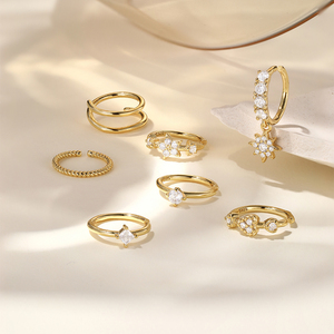 Aro de Nariz Minimalista de Plata de Ley S925 Chapado en Oro al por Mayor con Piedra CZ Brillante para Mujer - Product Image 1