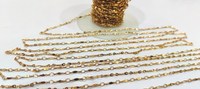 Cadena de Eslabones de Plata 925 con Baño de Oro 18K/Negro, Inoxidable y Brillante, Unisex, de Moda, Venta por Metro, al por Mayor, para Fiestas