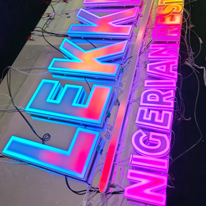 RGB Đầy Đủ Màu Sắc Năng Động Logo <span class=keywords><strong>LED</strong></span> Ánh Sáng Hộp Dấu Hiệu Màu Sắc Thay Đổi Frontlit Dấu Hiệu Bảng Quảng Cáo Ngoài Trời Chiếu Sáng Chữ - Product Image 1