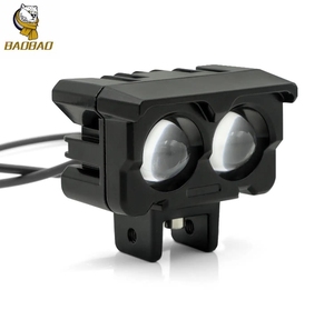Feux de brouillard LED mini bicolores blanc-jaune en aluminium à 2 <span class=keywords><strong>yeux</strong></span> pour motos Honda <span class=keywords><strong>CD</strong></span> 70, ampoule de phare - Product Image 1
