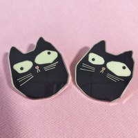 Broche personnalisée pour cadeau, motif chat cool, en métal or rose, faible MOQ, épingles en émail souple ou dur sur mesure