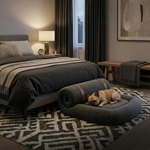 Divano per Animali Domestici di Lusso con Telaio Integrato Anti-Oscillazione a Forma di U in Velluto Grigio Scuro ad Alta Densità, Morbido e Traspirante, Universale per Cani e Gatti - Product Image 3