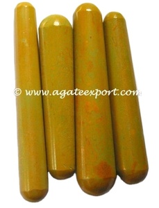 หินนวดเรียบสีเหลืองแจสเปอร์ | รักษาไม้เท้าพลอย - Product Image 3