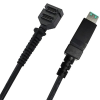 Venta al por mayor negro 12V alimentado USB 8Pin Verifone VX820 doble 14pin IDC escáner adaptador Cable para Vx810 Vx805 Vx820