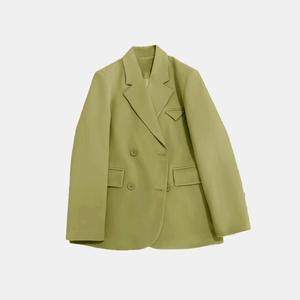 The New Casual Solid Color <b>Pockets</b> Suit Collar <b>Plastic</b> Button Women Fashion - Product Image 5