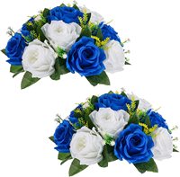 Roses en soie rouges vertes bleues blanches centres de table de mariage décoration boules de fleurs artificielles