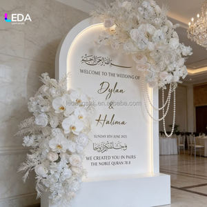 Fondo Decorativo de PVC con Flores para Bodas, Personalizado y Elegante, Ideal para Entrada de Invitados, Fotos y Reuniones - Product Image 1