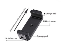 Adaptor 3/8" Universal dari Aluminium Alloy Multifungsi, Penjepit Dudukan Ponsel 1/4 Hotshoe dengan Klip dan Holder Ponsel