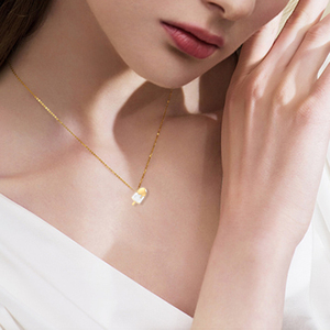 Daochong collana di gelato in argento 925 con gioielli personalizzati in oro 18 carati per le donne - Product Image 3