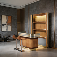 Meuble à vin de luxe italien, design moderne, comptoir de bar en acier inoxydable 304 pour villa et manoir, pièce maîtresse
