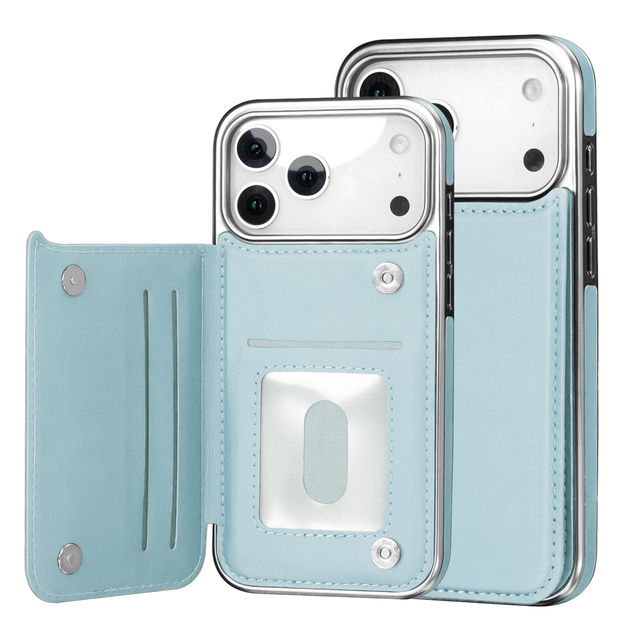 RFID Blocking Top-Grain Leather Wallet Case for iPhone 17/17 Pro/17 Pro Max Multi-Card Slots Magnetic Flip Cover OEM Factory
