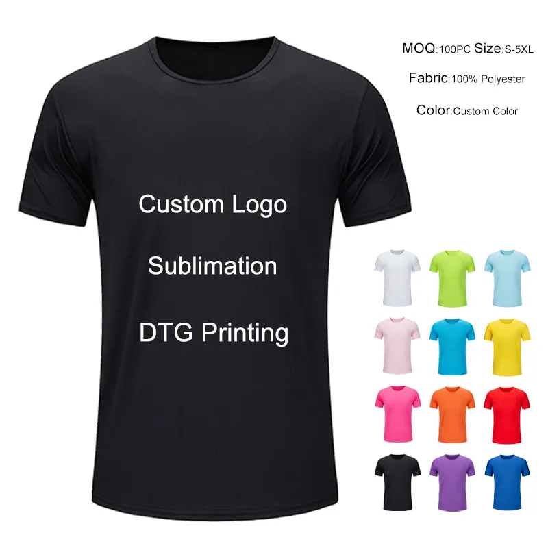 Plain White T Shirts Custom Printing Sublimation Tee Shirts Custom Tshirts Men Black T Shirt Manufacturer Men's T-shirts For Men