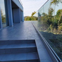 Système de balustrade en verre sans cadre en aluminium en forme de U, noir mat, haute résistance à la corrosion, accessoires modernes détachables