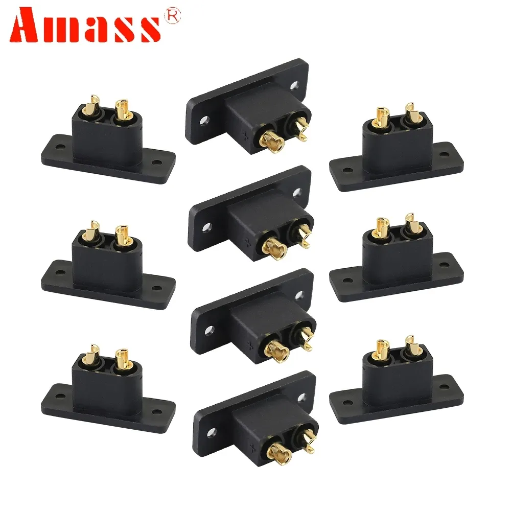 10/20/50/100PCS Amass Black XT90E-M Battery Plug Gold-Plated Male Connector DIY Connecting Parts for RC Racing Drone Accessories