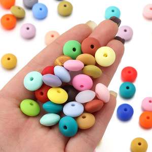 Venta caliente Ábaco plano multicolor y cuentas de lentejas DIY BPA libre ecológico no tóxico 12mm silicona de grado alimenticio certificado CE - Product Image 4