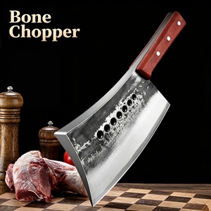 Hache à os forgée à la main avec manche en bois massif, épaisse et robuste, avec trous, pour restaurant, hôtel, Horeca, viande et os - Product Image 3