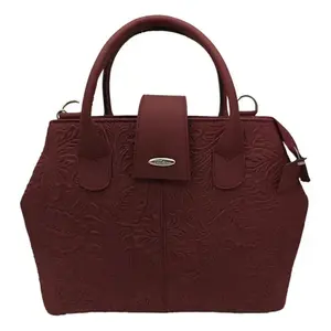 Maletín de Cuero Vacuno Fana Marbella Chedron, Bolso Suave con Cierre de Solapa, de Lujo para Mujer - Product Image 1