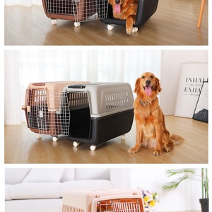 Jaula transportadora de lujo grande para mascotas con ruedas, de plástico, tipo caja para gatos, para transporte aéreo, jaula alta y resistente para perros, venta al por mayor - Product Image 6