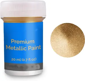 8 Pack 0.7 Oz/20mL Multicolored Indoor and Outdoor Canvas Paper Rock Wood Metal Walls Gifts Artists Metallic Acrylic Paint Set