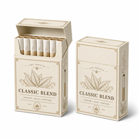 Boîte à cigares en papier avec couvercle rabattable, finition mate personnalisée, avec illustration personnalisée pour les cadeaux de cigares