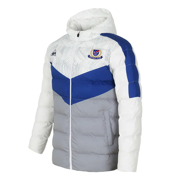 Newest Mens Cotton Jacket Clothes Custom Design Winter Keep Warm Windproof Soccer Coats with Hood Wear