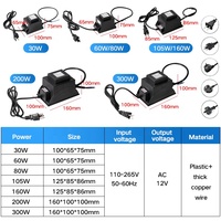 Transformateur de Lampe de Piscine LED Étanche 60W 12V 120V 50Hz IP68 Transformateur de Lumière de Piscine Transformateurs d'Éclairage