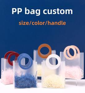 ロゴカスタム対応 高級PVC製 ショッピングトートバッグ フロスト加工 透明ハンドル 販促用 防水 大容量 - Product Image 5