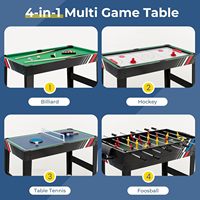 Table de jeu multifonctionnelle portable 4-en-1 : baby-foot, football, billard, tennis de table, hockey sur air pour le plaisir