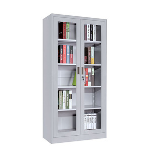 Grande armoire de bureau en métal à 4 étagères, armoire à deux portes battantes, armoire de classement en acier, armoire pour le rangement des vêtements et l'utilisation dans la chambre - Product Image 3
