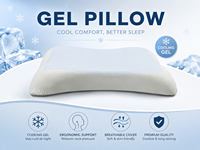 Bantal Busa Memori Pendingin Gel 4D Berlapis Kain Mesh Bernapas, Ergonomis, Kekakuan Sedang, Penyangga Leher, Sarung Bantal Dengan Ritsleting Yang Dapat Dilepas