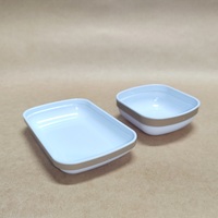 Ensemble de vaisselle pour avion : saladier, assiette, assiette à accompagnement, tasse à café, petite assiette - Plastique moulé par injection, qualité alimentaire SAN