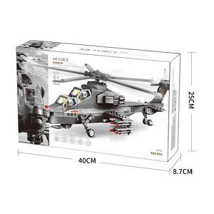 Serie militar 4002 Air Force Attack <span class=keywords><strong>Helicóptero</strong></span> MOC Modelo 264 piezas Partículas Ensamblaje educativo Juego <span class=keywords><strong>de</strong></span> bloques <span class=keywords><strong>de</strong></span> construcción para niños - Product Image 4