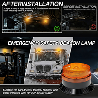 Bernsteinfarbenes Magnetisches Blinkendes Warnlicht 30V LED Rotierendes Blitzlicht 2 Blitzmodi IP67 Wasserdicht 15W Geeignet für Baustellen Schwerlastanwendungen