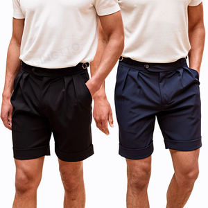 Pantalones Cortos de Traje para Hombre, Estilo Británico Italiano, Casuales, Ligeros y Transpirables, de Cintura Alta, para Verano - Product Image 1