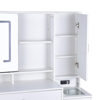 Miroir et lumières modernes blancs à haute efficacité, mobiles, 3 modes d'éclairage, coiffeuse avec tiroirs pour hôtel et chambre à coucher