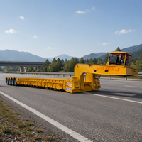 Promotion : Semi-remorque surbaissée RGN 4 essieux, capacité de charge 100T, col de cygne amovible pour le transport d'excavatrices, grues et machines lourdes