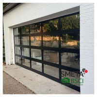 Porte de garage à vue complète Andexin avec ouverture à distance en verre, cadre métallique, portes pliantes à battants pour entrée de garage de maison