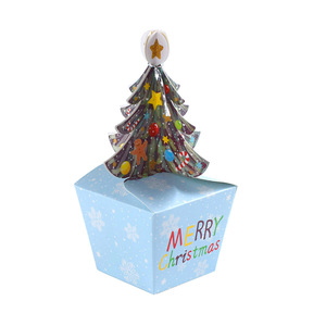 Christmas Gift Packaging Box White <strong>Cardboard</strong> HB0087 <strong>Model</strong> Small &amp; Large Christmas Tree for Ping an Fruit Candy Cake Boxes - Product Image 5